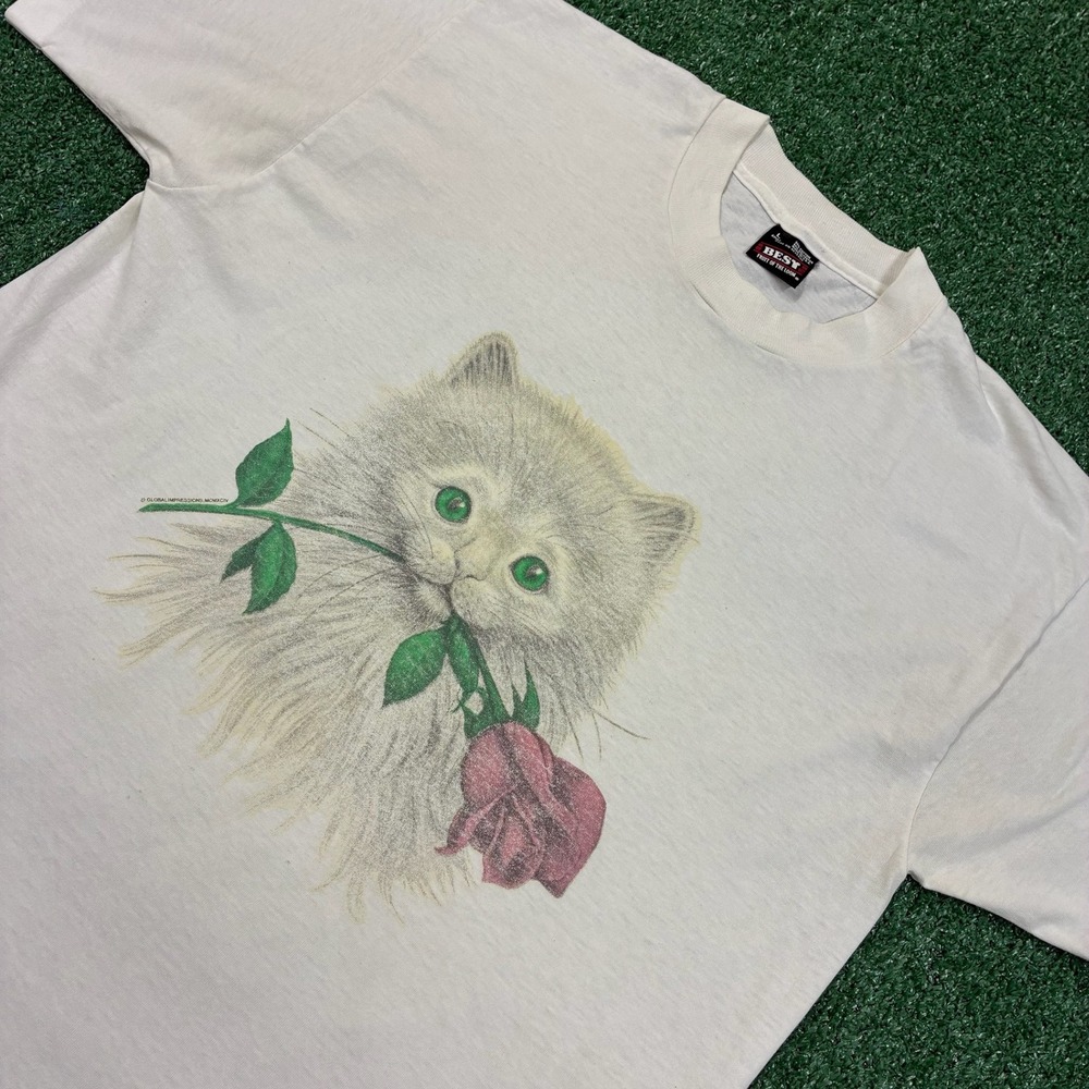 Vintage 90s Kitten Graphic‎ T-shirt - Picture 2 of 4